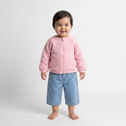 Baby Girls Pink Cotton Jacket Regular Fit Casual Wear