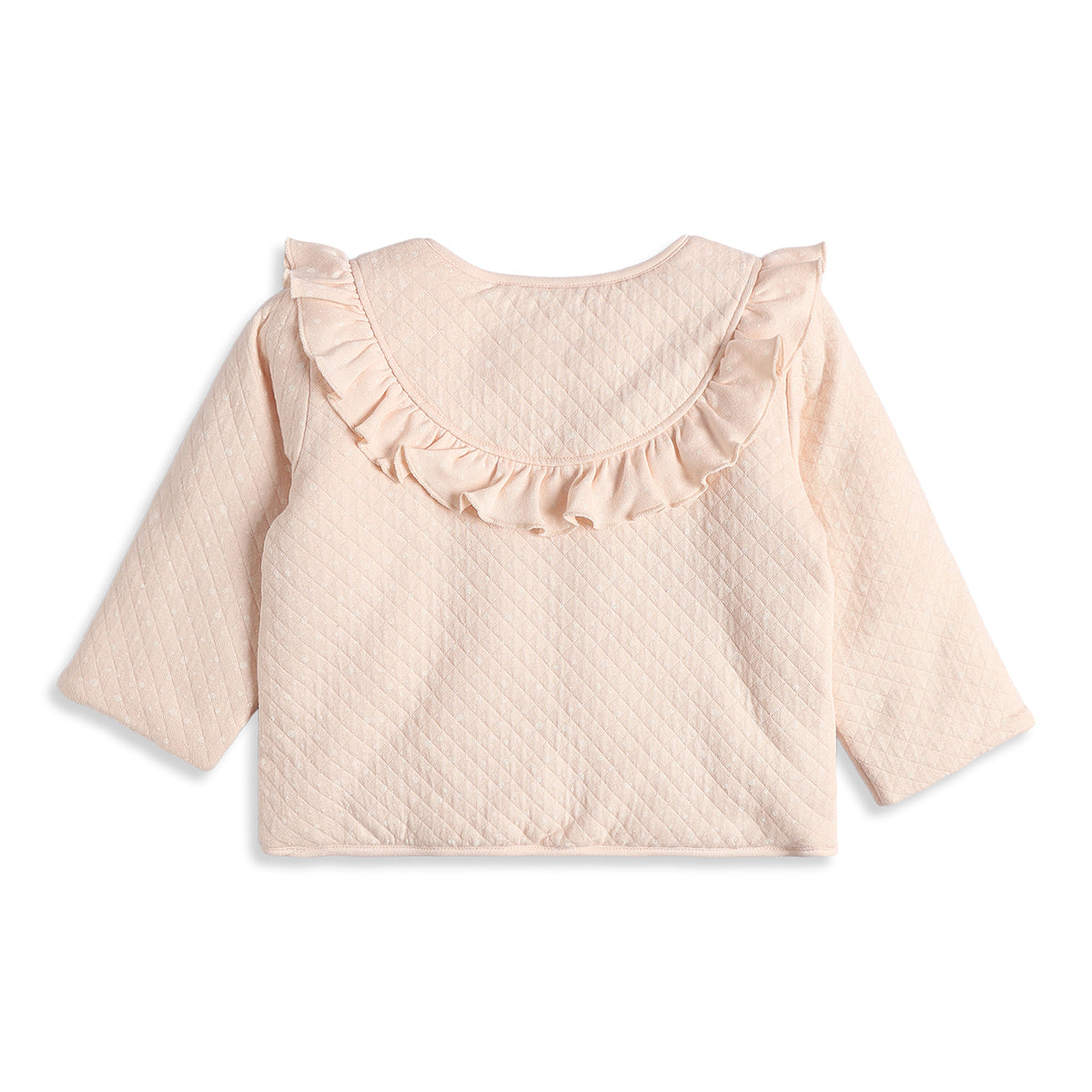 Baby Girls Peach Quilted Cotton Winter Jacket Regular Fit.