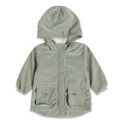 Baby Girls Sage Green Polyester Fleece-Lined Hooded Jacket  Regular Fit Casual Wear