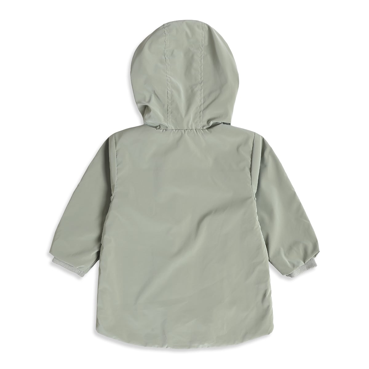 Baby Girls Sage Green Polyester Fleece-Lined Hooded Jacket  Regular Fit Casual Wear