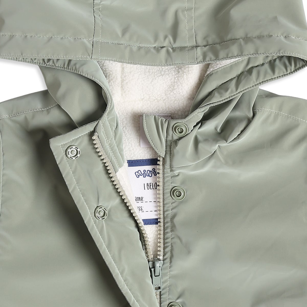 Baby Girls Sage Green Polyester Fleece-Lined Hooded Jacket  Regular Fit Casual Wear