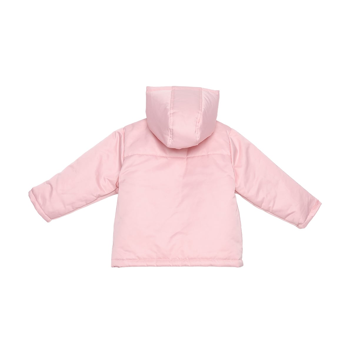 Baby Girls Pink Padded Hooded Jacket Regular Fit Casual Wear