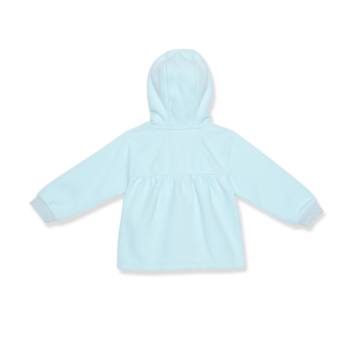 Baby Girls Light Blue Polyester Hooded Jacket Faux Fur Lining Winter Wear