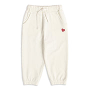 Baby Girls Off-White Cotton Jogger Pants Regular Fit Casual Kids Pants