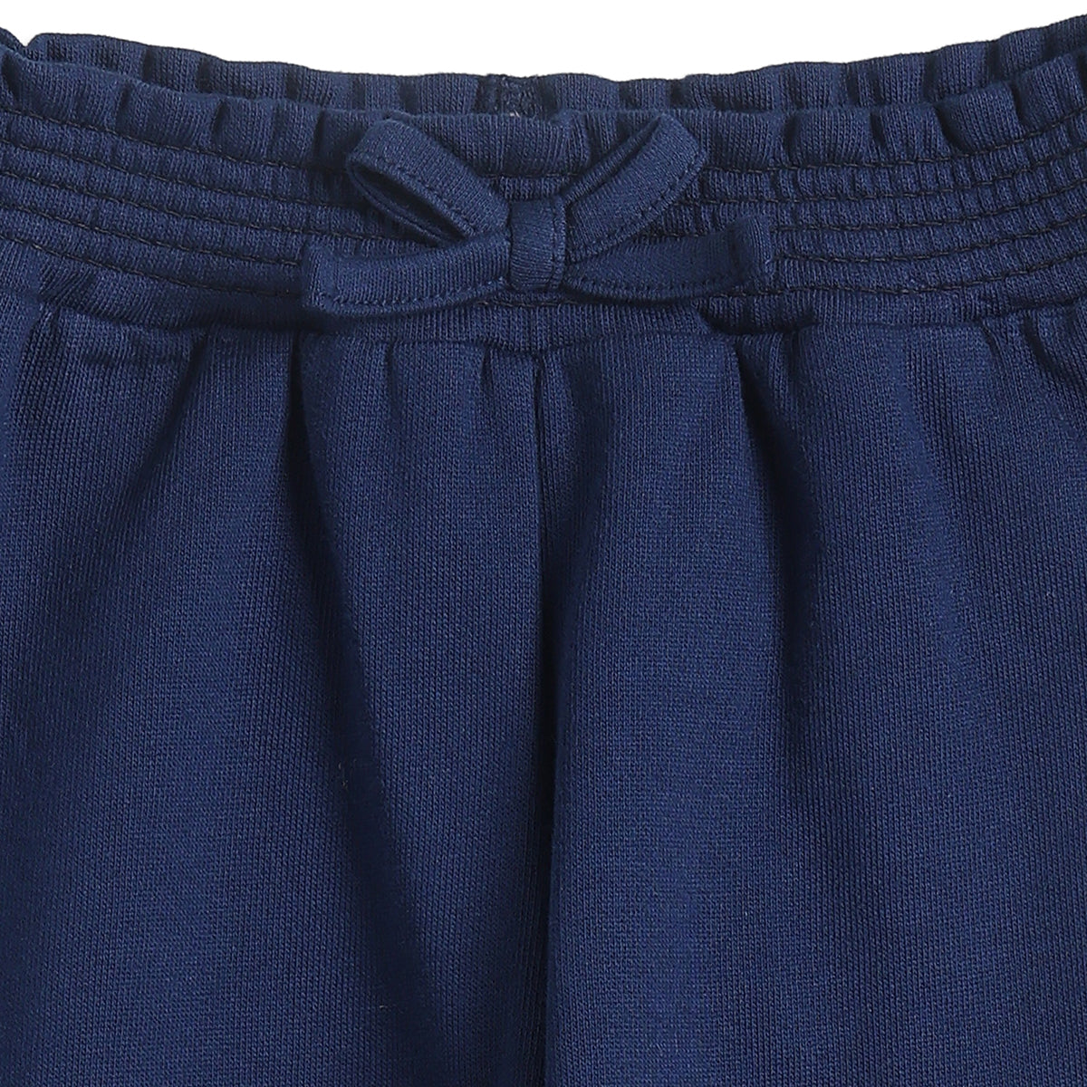 Baby Girls Navy Blue Cotton Jogger Pants Regular Fit Casual Kids Bottoms