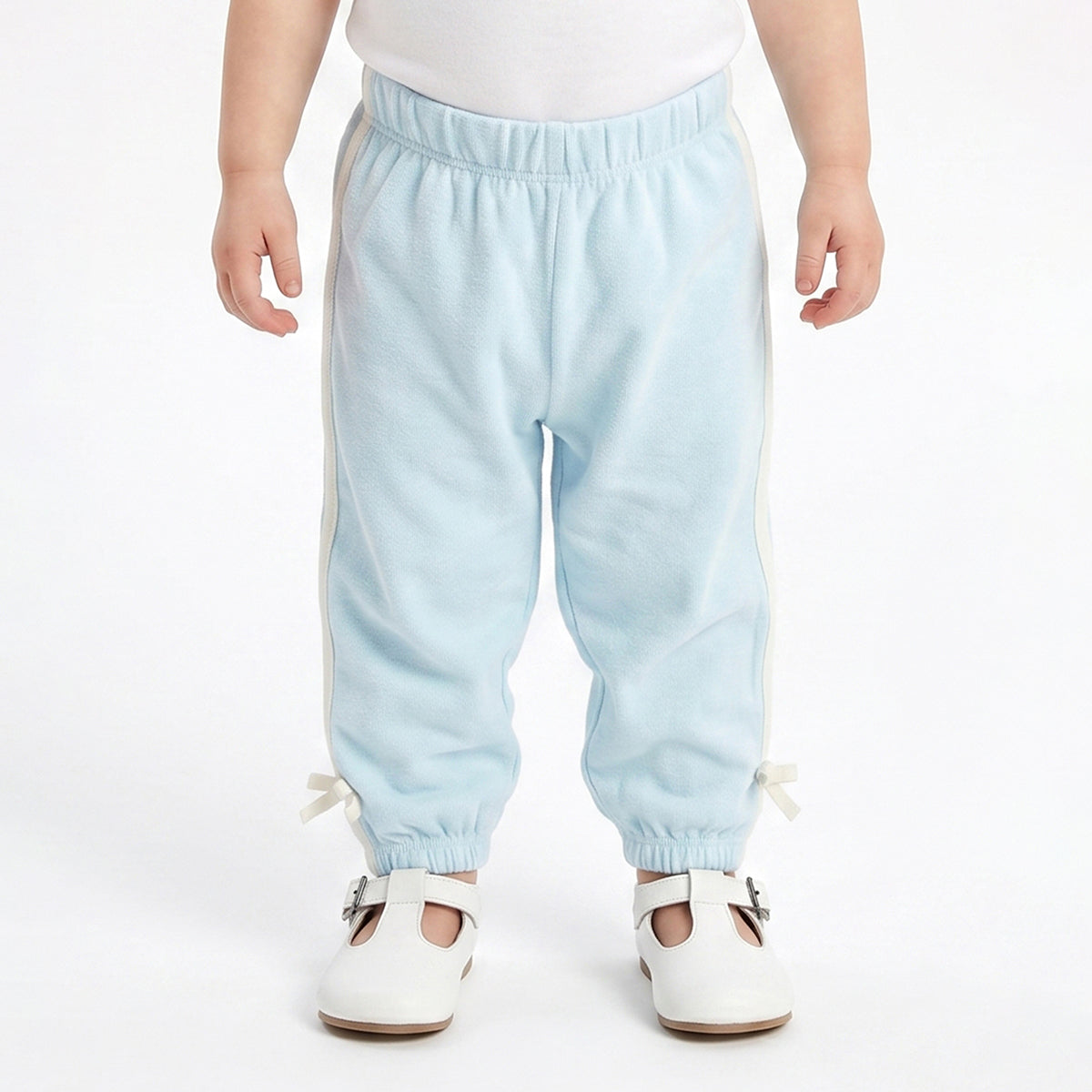 Baby Girls Sky Blue Cotton Jogger Regular Fit Casual Bottom Wear