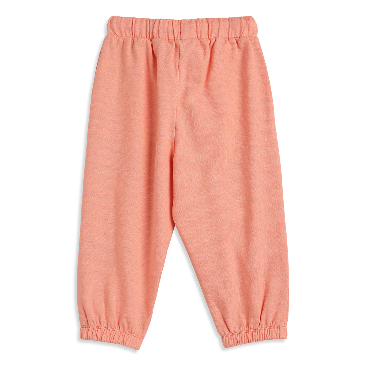 Baby Girls Peach Cotton Jogger Pants Regular Fit Casual Bottom Wear