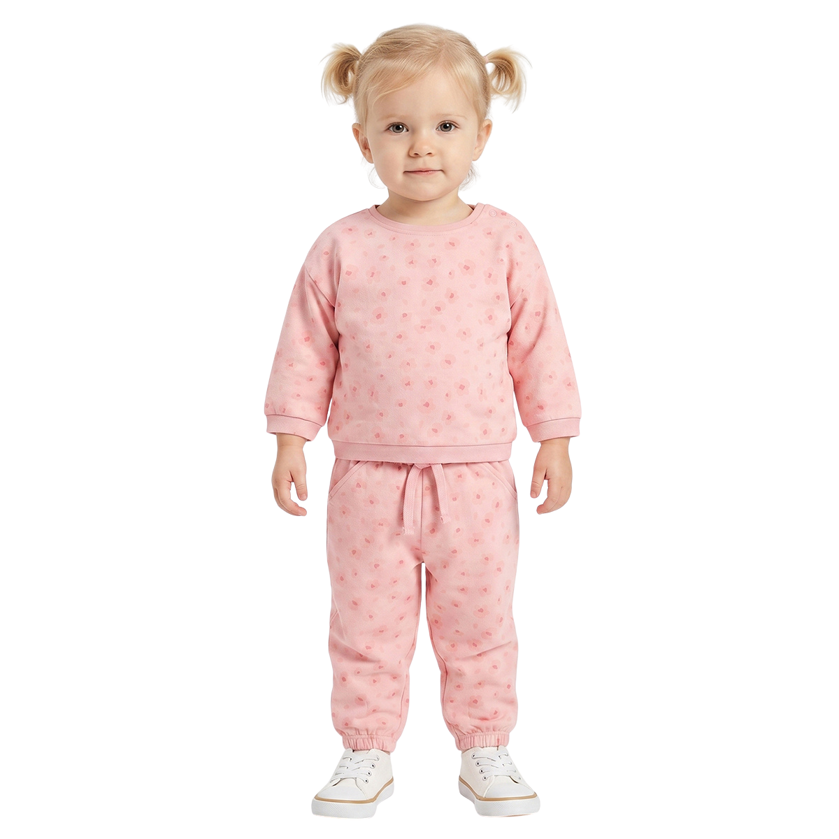Baby Girls Pink Printed Cotton Jogger Pants Casual Bottom Wear