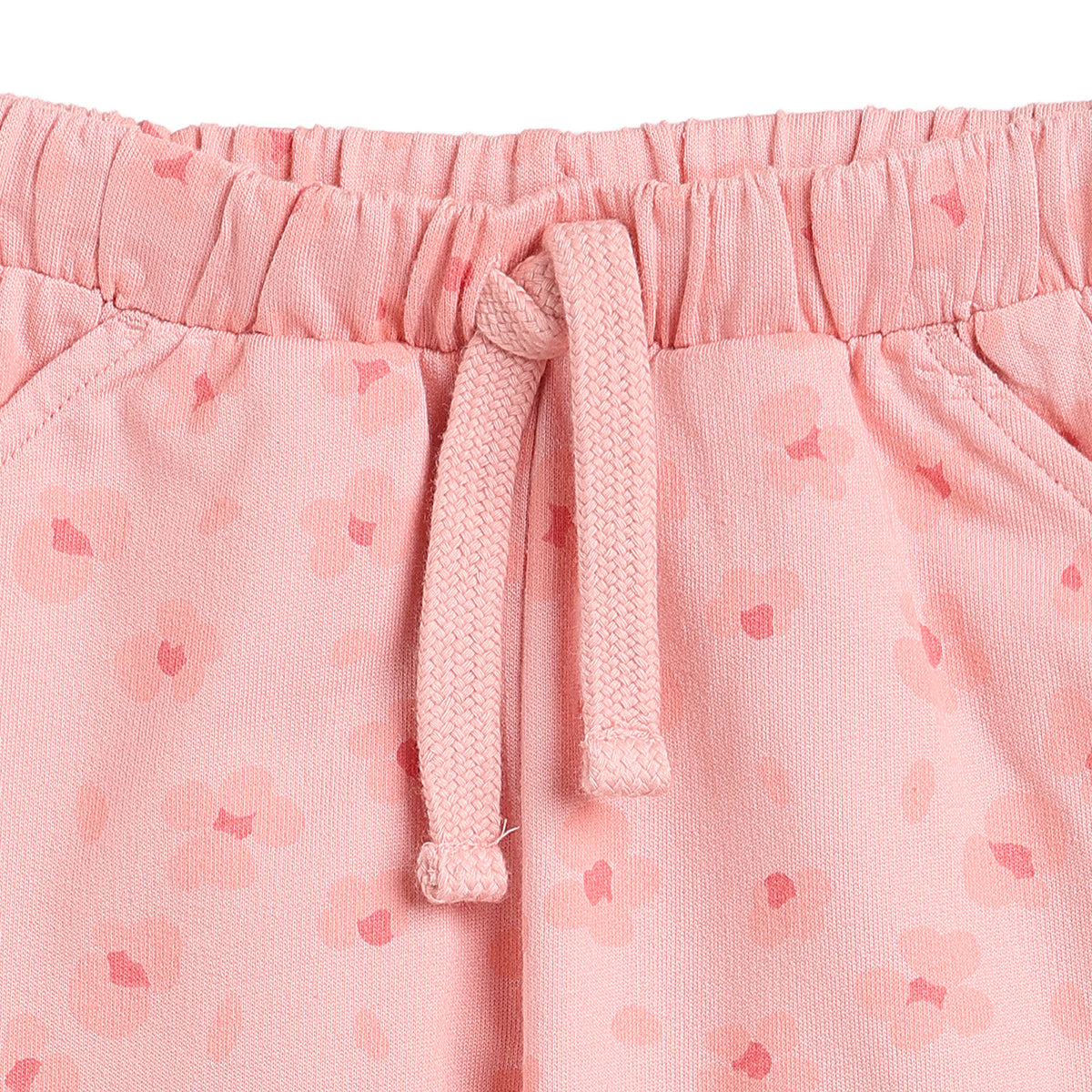 Baby Girls Pink Printed Cotton Jogger Pants Regular Fit Casual Bottom Wear