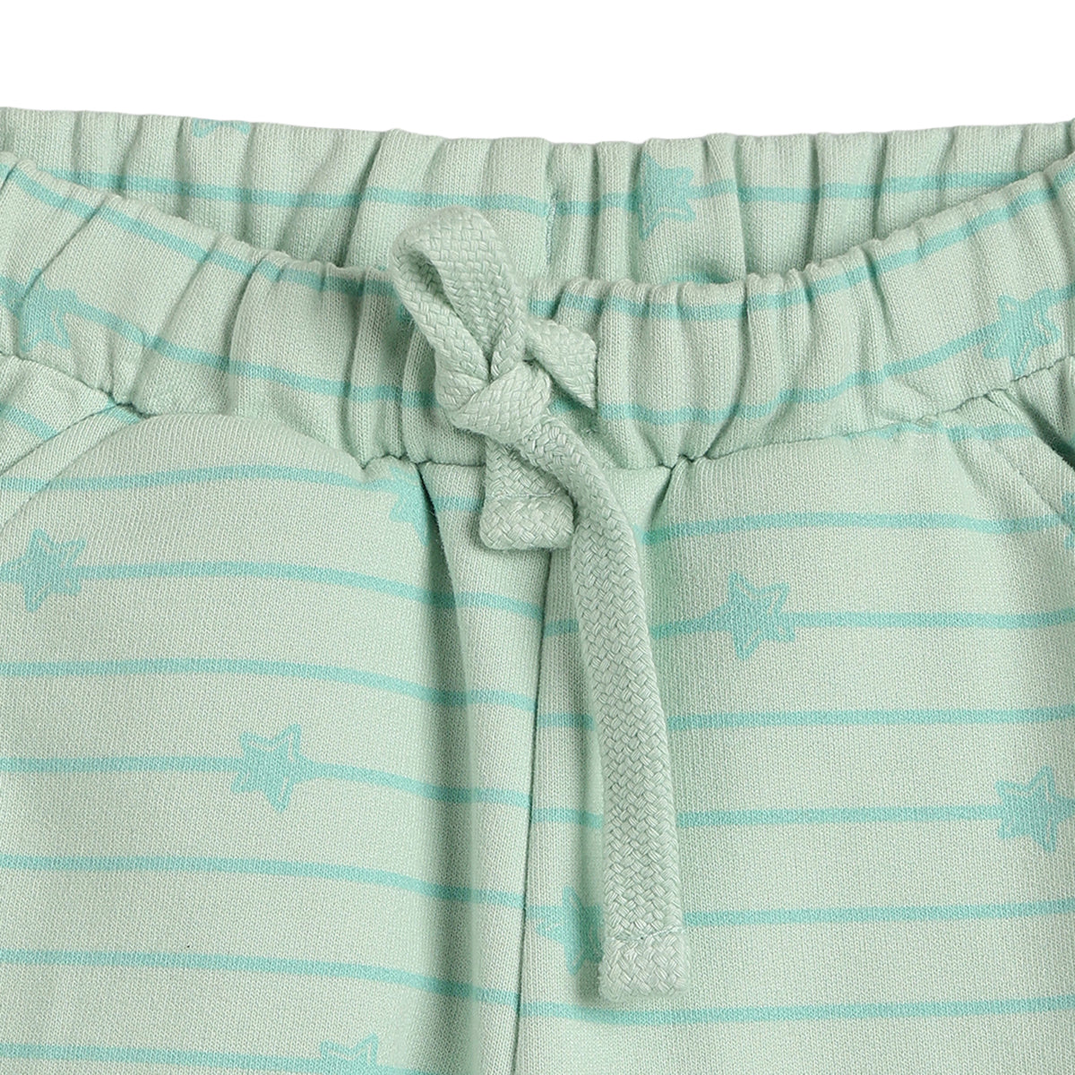 Baby Girls Mint Green Cotton Printed Jogger Regular Fit Casual Bottom Wear