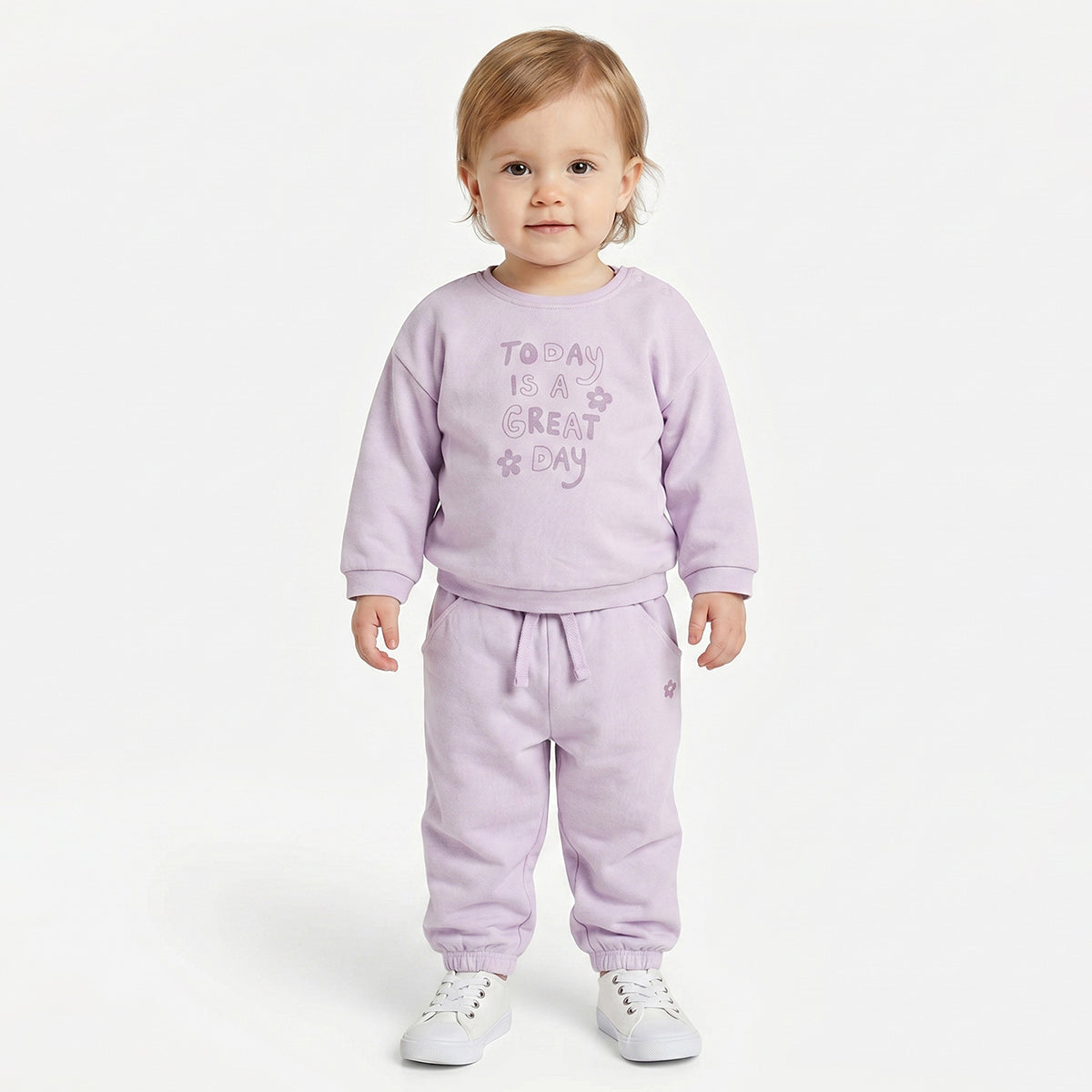 Baby Girls Lavender Cotton Jogger Regular Fit Casual Bottom Wear