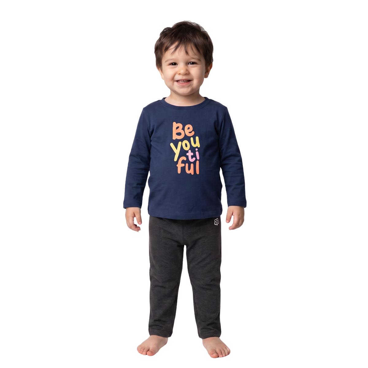 Baby Girls Charcoal Grey Cotton Knit Pants Casual Kids Pants