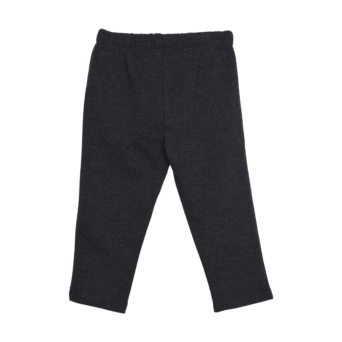 Baby Girls Charcoal Grey Cotton Knit Pants Regular Fit Casual Kids Pants