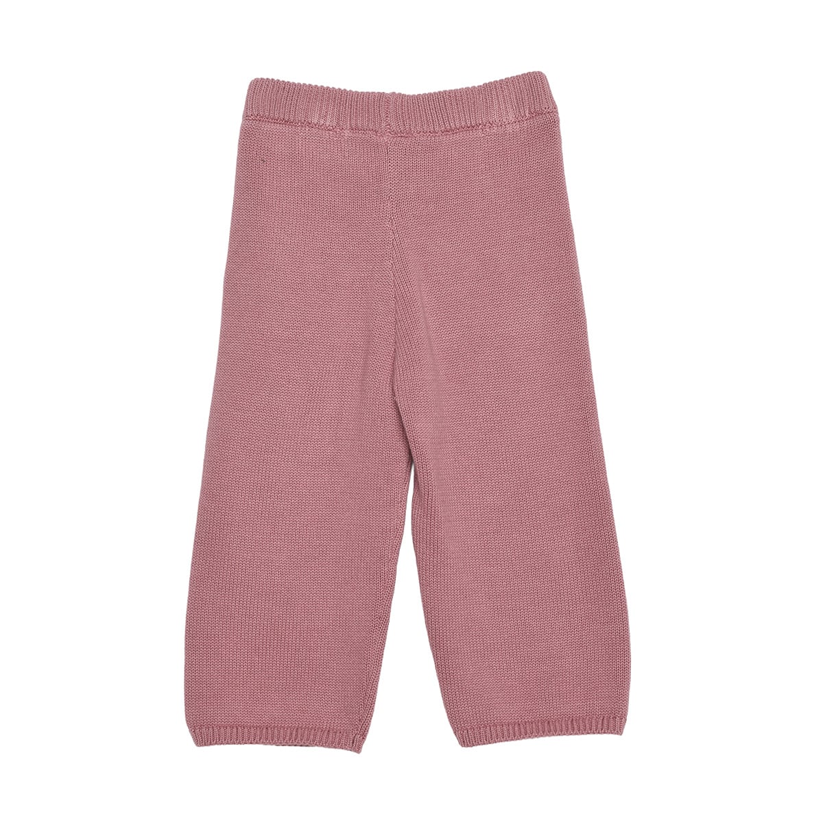 Baby Girls Dusty Pink Cotton Blend Floral Applique Knitted Pant Regular Fit Casual Wear