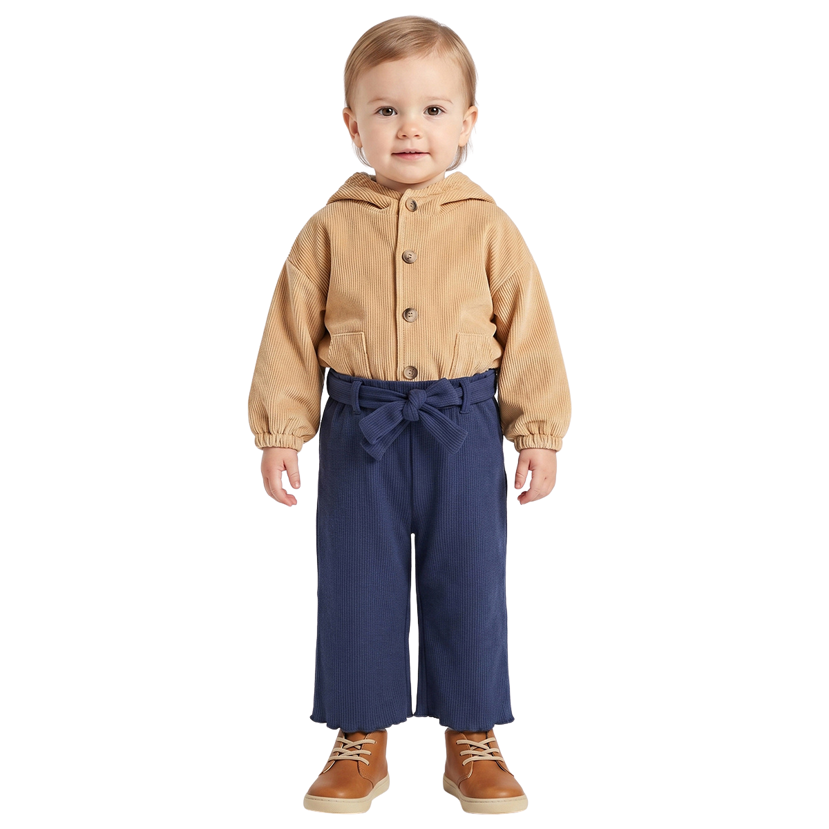 Baby Girls Navy Blue Cotton Knit Bottom Regular Fit