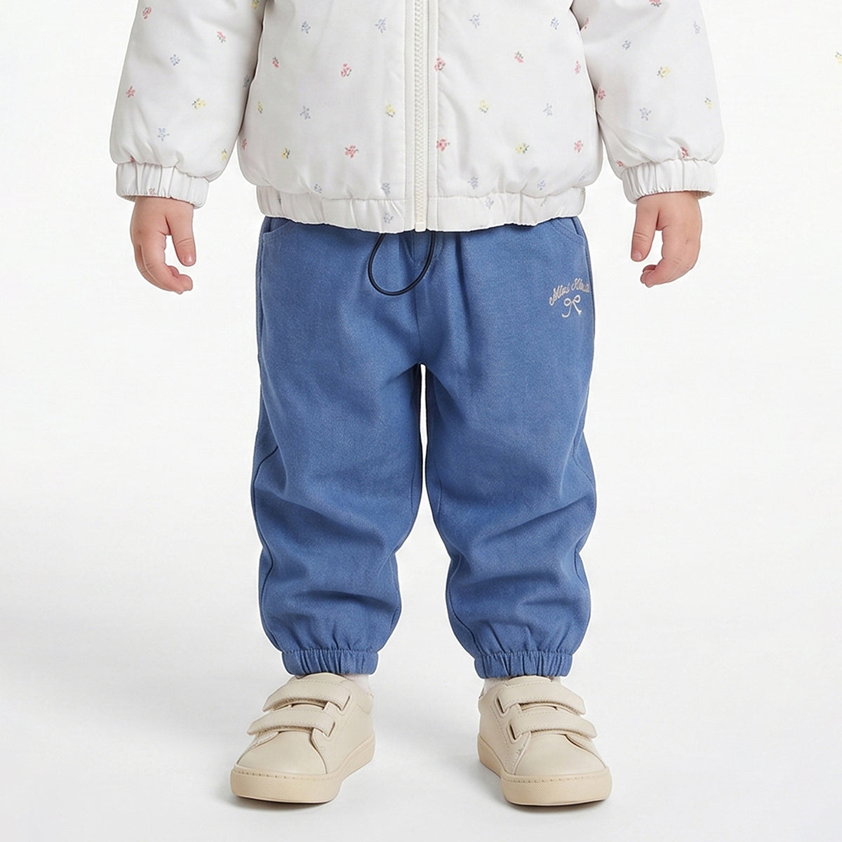 Baby Girls Blue Cotton Knit Bottom Regular Fit Casual Bottom Wear