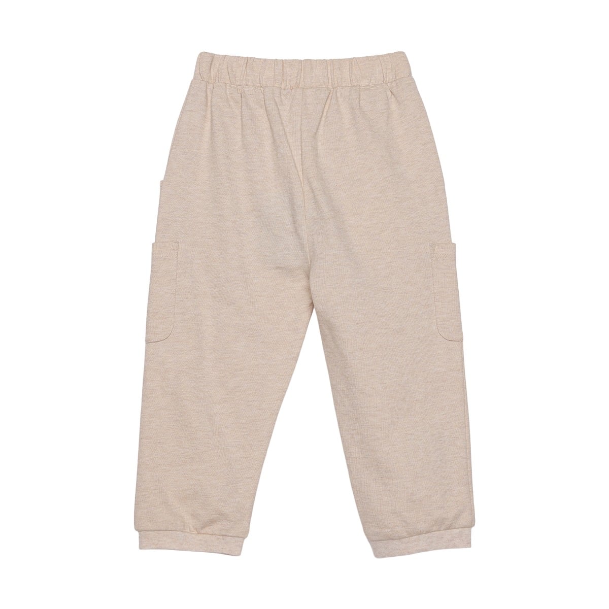 Baby Girls Beige Cotton Blend Heart Embroidered Knit Bottom Regular Fit Casual Wear
