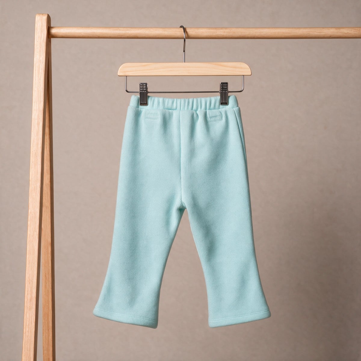 Baby Girls Light Blue Cotton Blend Bow Detail Flared Knit Bottom Regular Fit Casual Wear