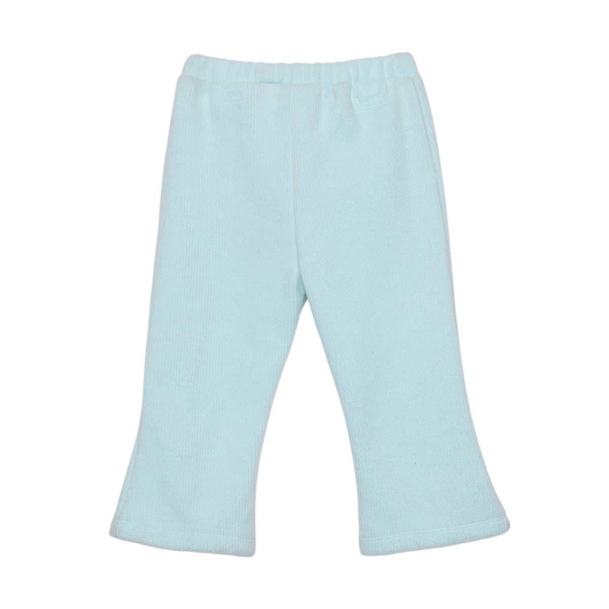 Baby Girls Light Blue Cotton Blend Bow Detail Flared Knit Bottom Regular Fit Casual Wear
