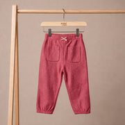Baby Girls Pink Cotton Blend Polka Dot Jogger Pants Regular Fit Casual Wear