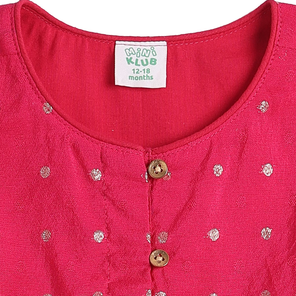 Baby Girls Pink Woven Kurti Palazzo and Dupatta Set Regular Fit Festive Kids Ethnic Wear