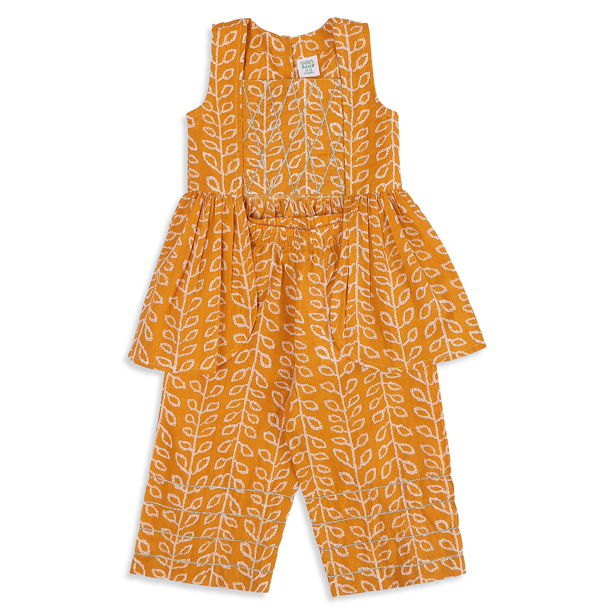 Baby Girls Mustard Yellow Kurti and Palazzo Set Festive Ethnic Wear