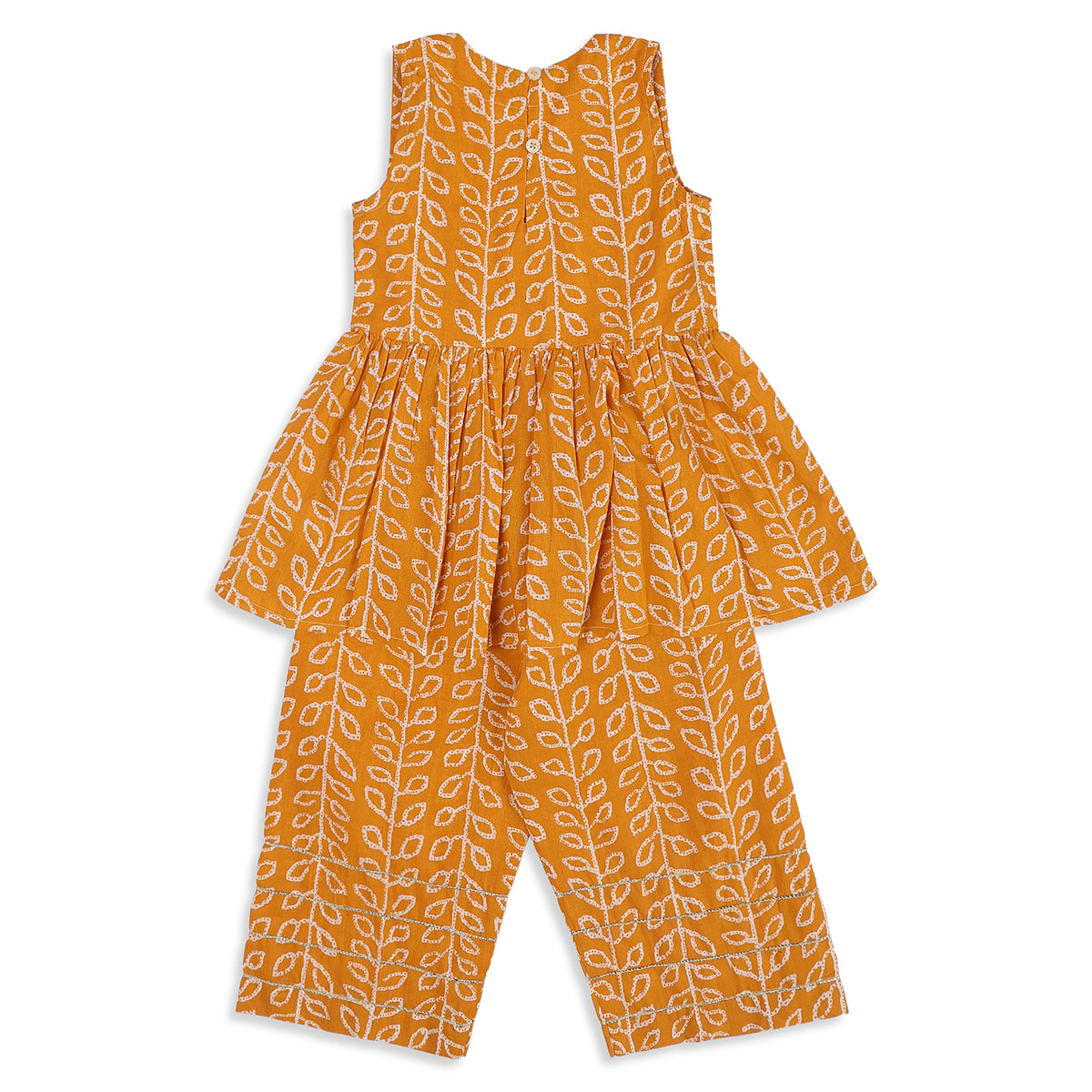 Baby Girls Mustard Yellow Kurti and Palazzo Set Festive Ethnic Wear