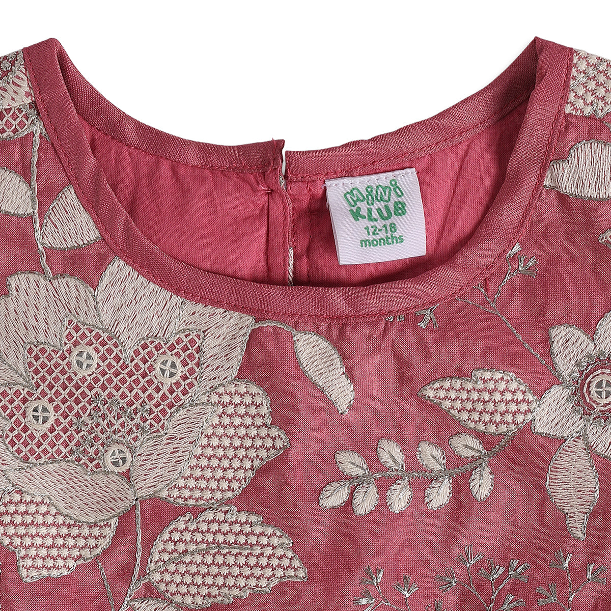 Baby Girls Burgundy Cotton Blend Floral Top Sharara Set Regular Fit