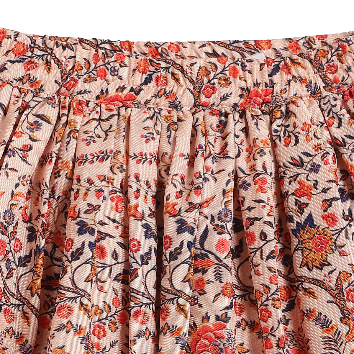 Baby Girls Orange Cotton Blend Lehenga Choli Set Regular Fit Festive