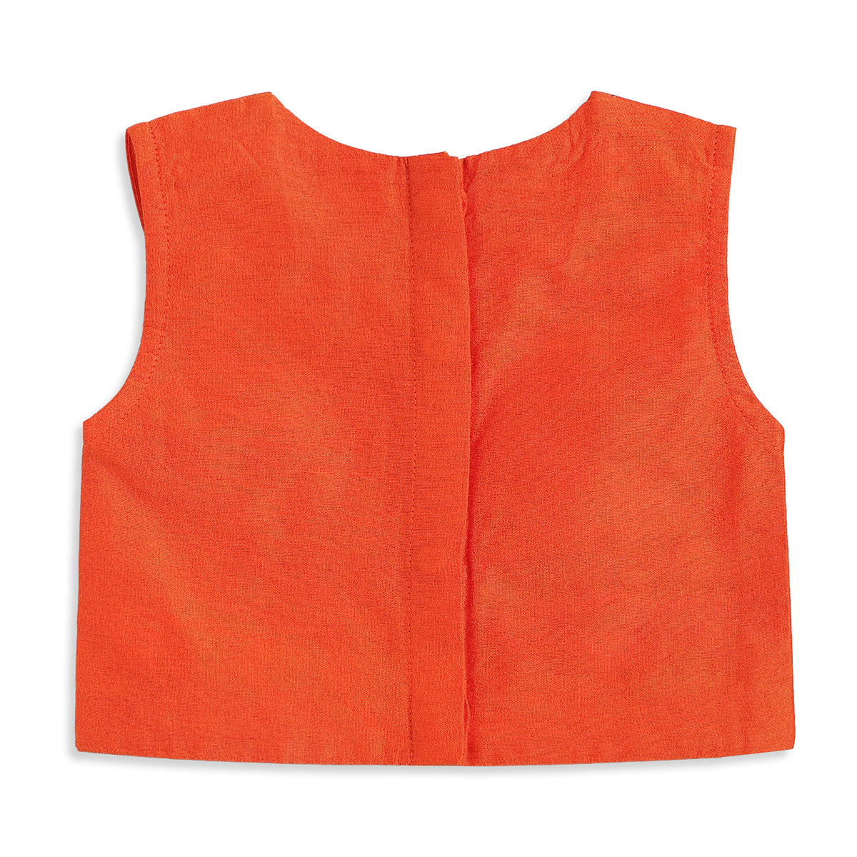 Baby Girls Orange Cotton Blend Lehenga Choli Set Regular Fit Festive