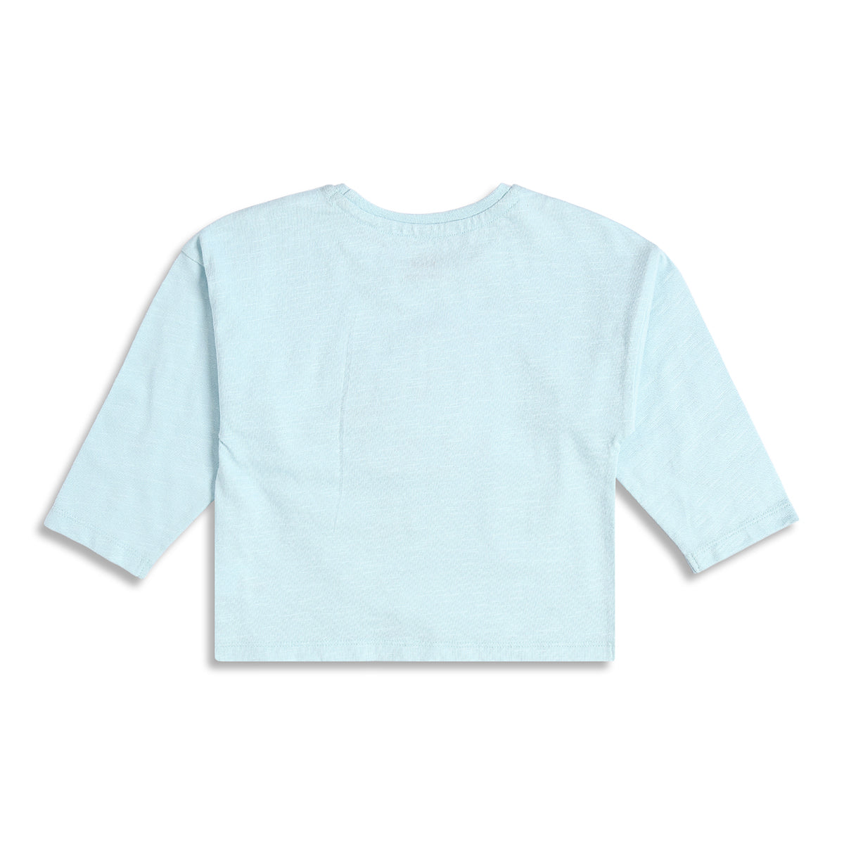 Baby Girls Sky Blue Cotton Applique T-Shirt Regular Fit Casual Top