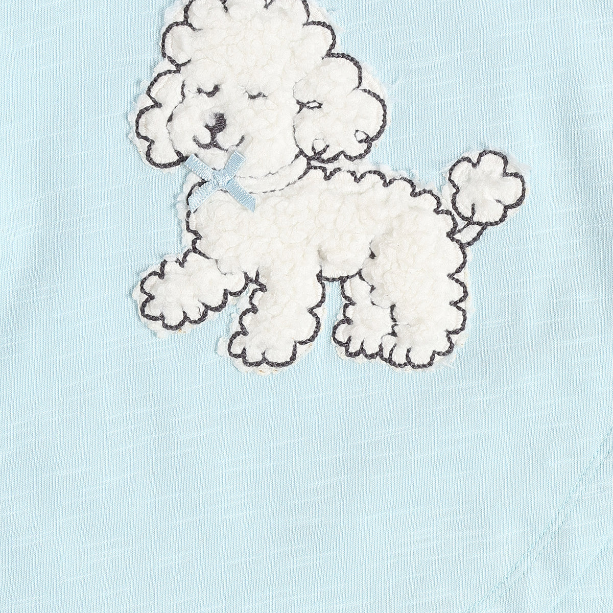 Baby Girls Sky Blue Cotton Applique T-Shirt Regular Fit Casual Top