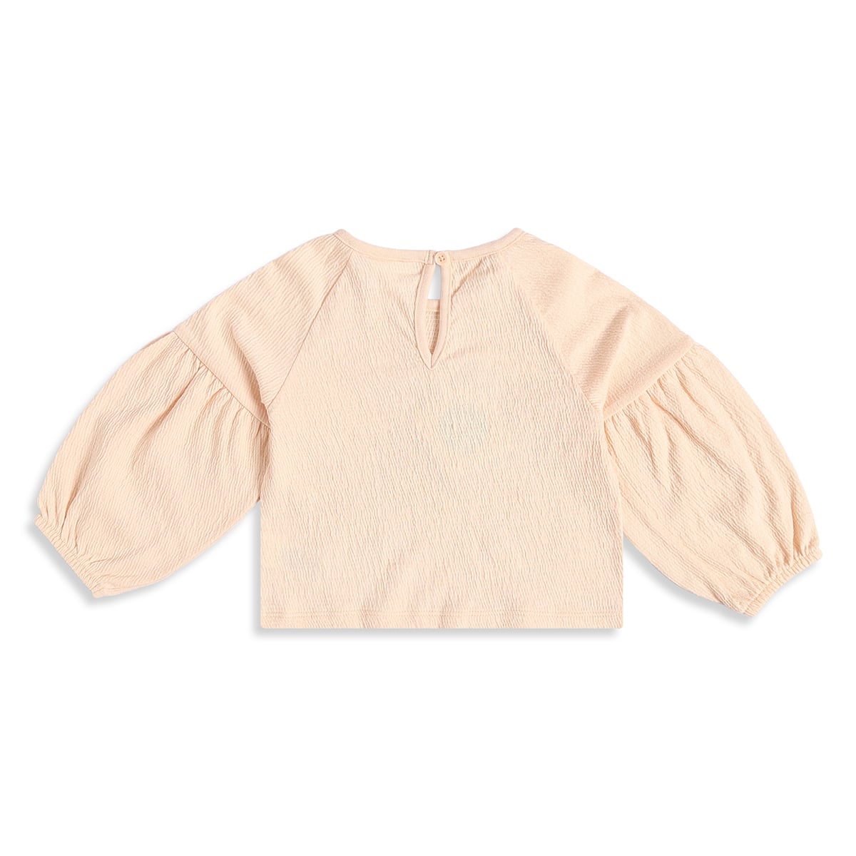 Baby Girls Peach Cotton Bunny Printed Knit Top Regular Fit Casual Wear