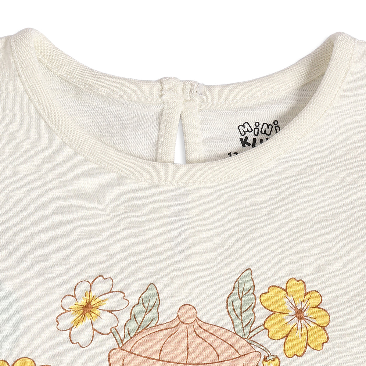 Baby Girls Off-White Cotton Top Regular Fit Casual Wear