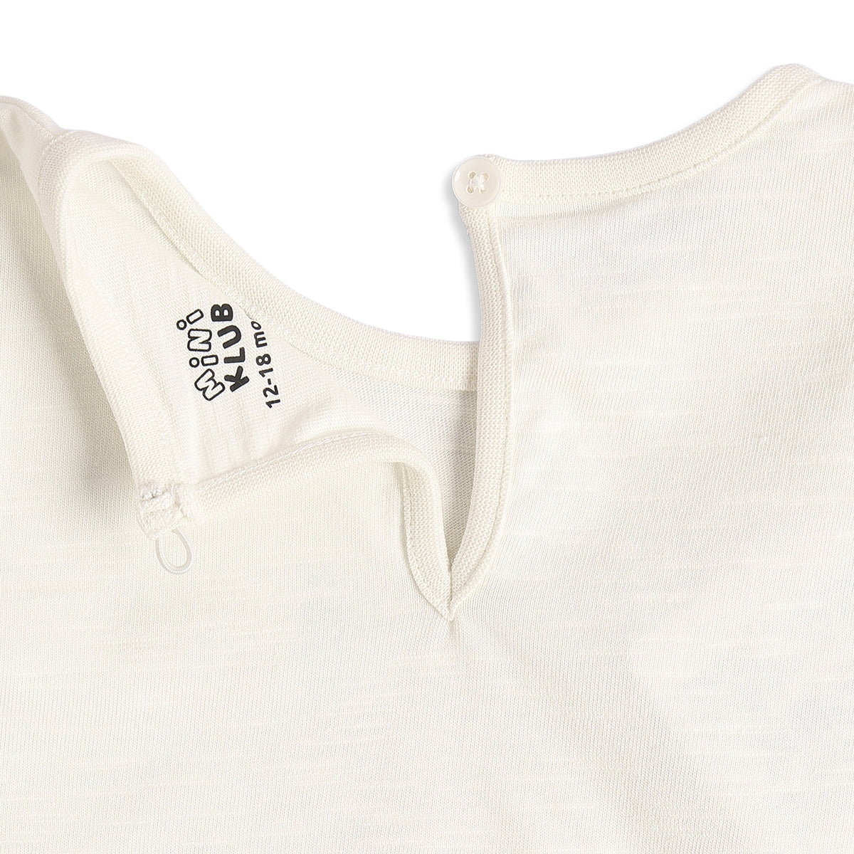 Baby Girls Off-White Cotton Top Regular Fit Casual Wear