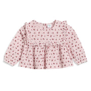 Baby Girls Pink Cotton Floral Peplum Top Regular Fit Casual Wear
