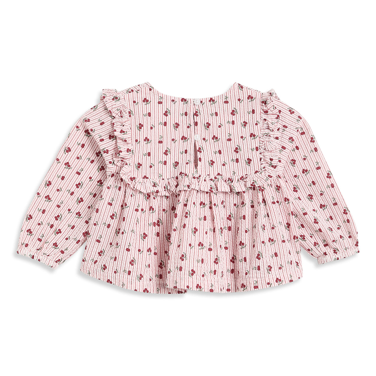 Baby Girls Pink Cotton Floral Peplum Top Regular Fit Casual Wear
