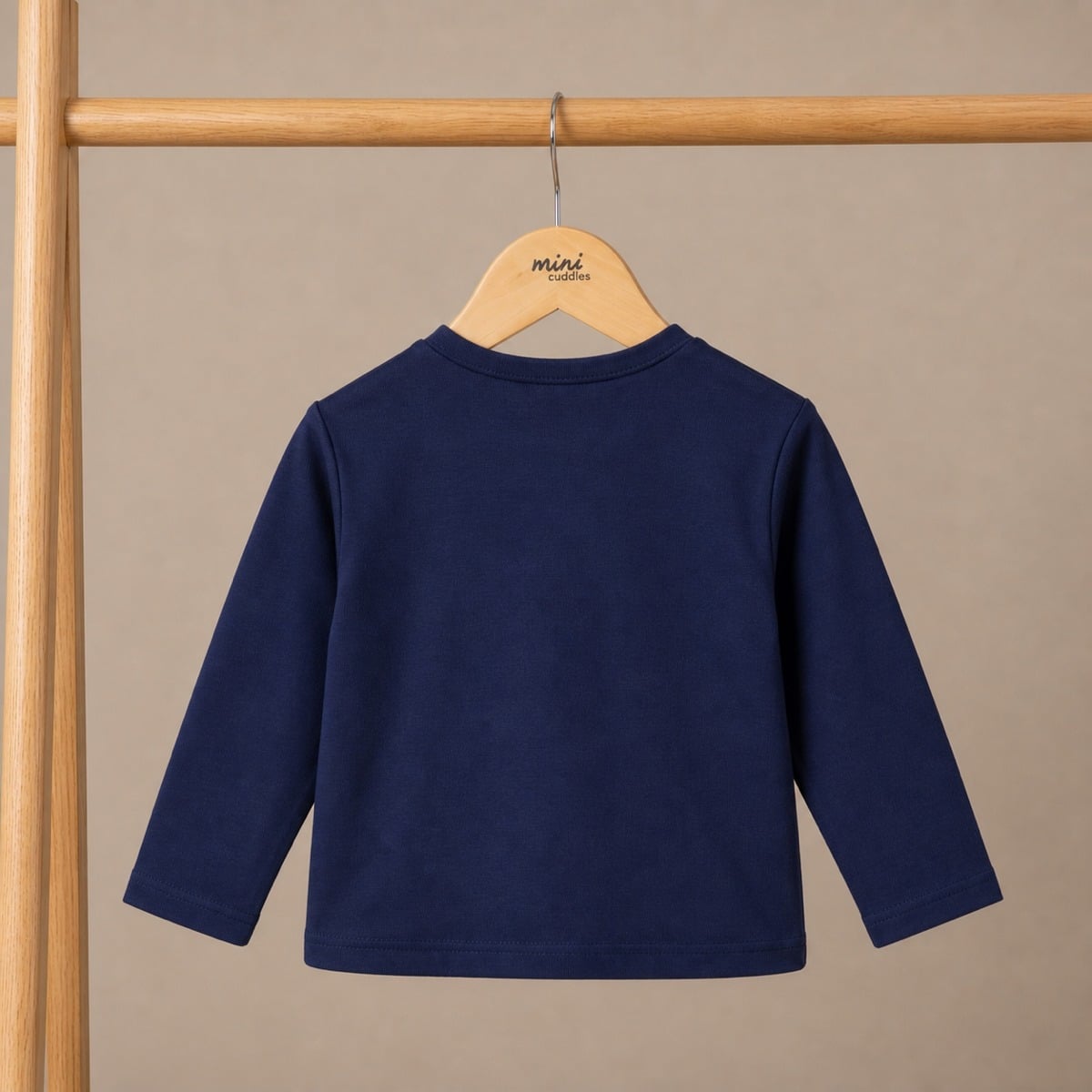 Baby Girls Navy Blue Cotton Puppy Applique Knit Top Regular Fit Casual Wear