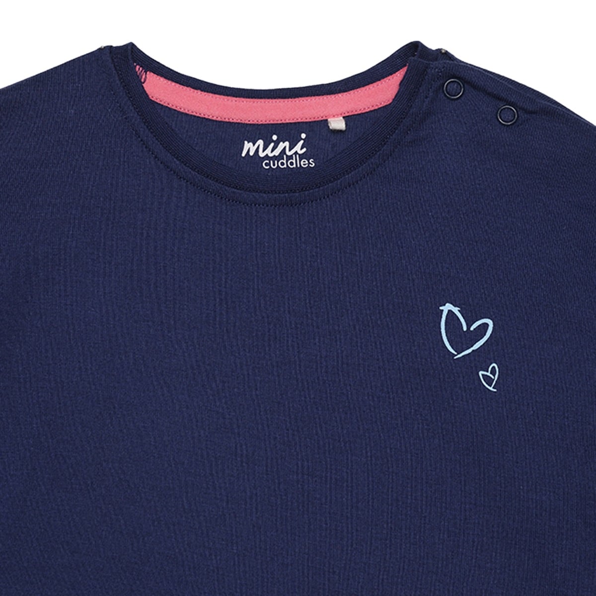 Baby Girls Navy Blue Cotton Puppy Applique Knit Top Regular Fit Casual Wear