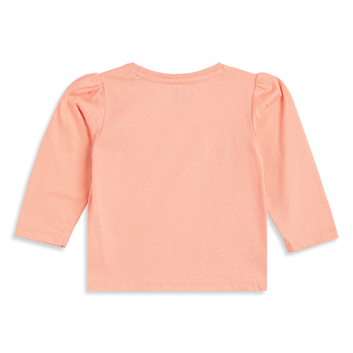 Baby Girls Peach Cotton Graphic T-Shirt Regular Fit Casual Top