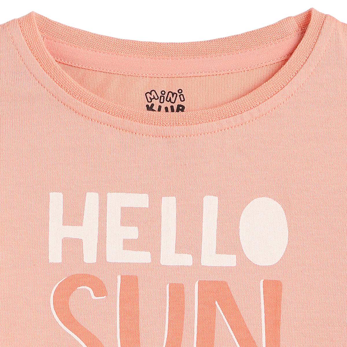 Baby Girls Peach Cotton Graphic T-Shirt Regular Fit Casual Top