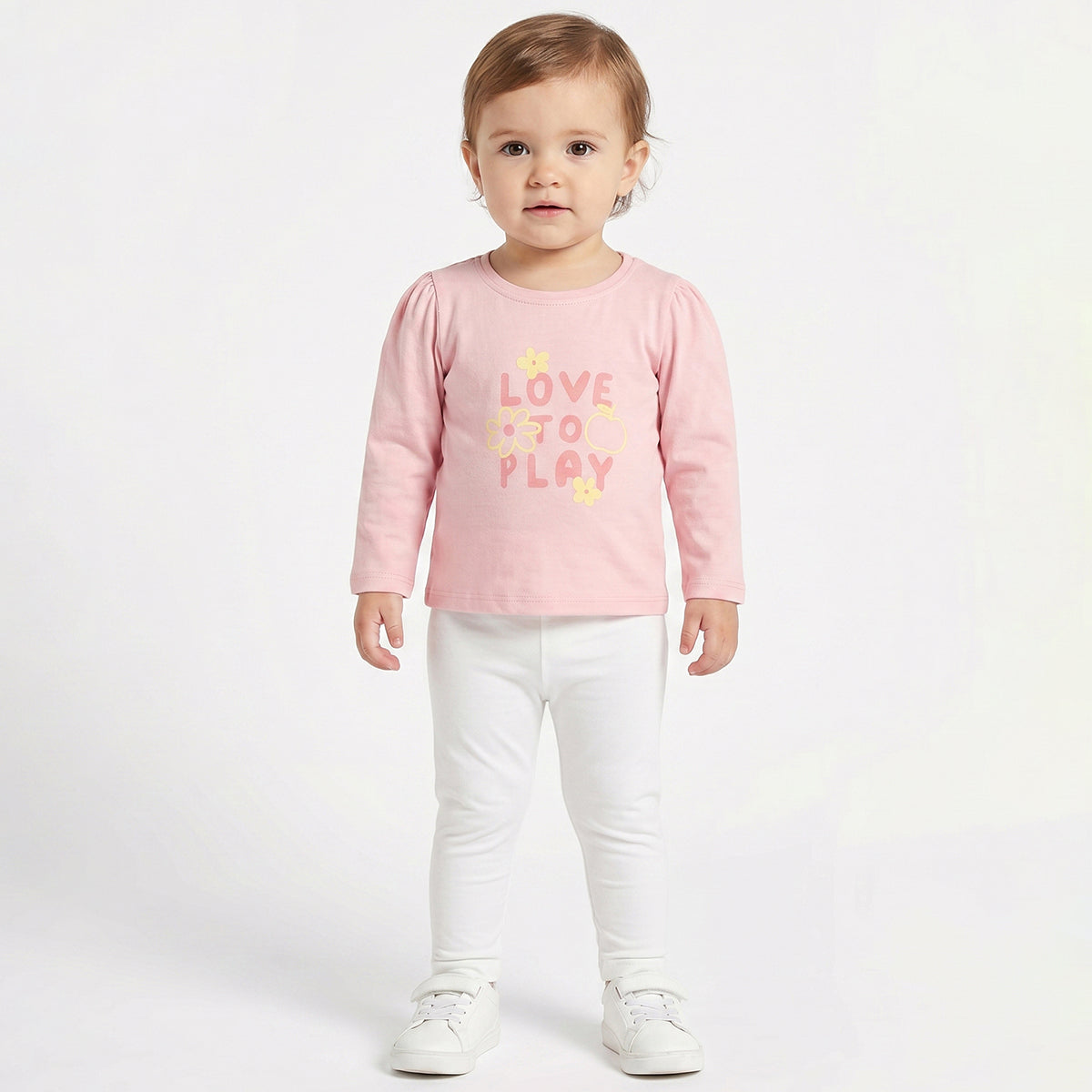 Baby Girls Pink Cotton Graphic T-Shirt Regular Fit Casual Top