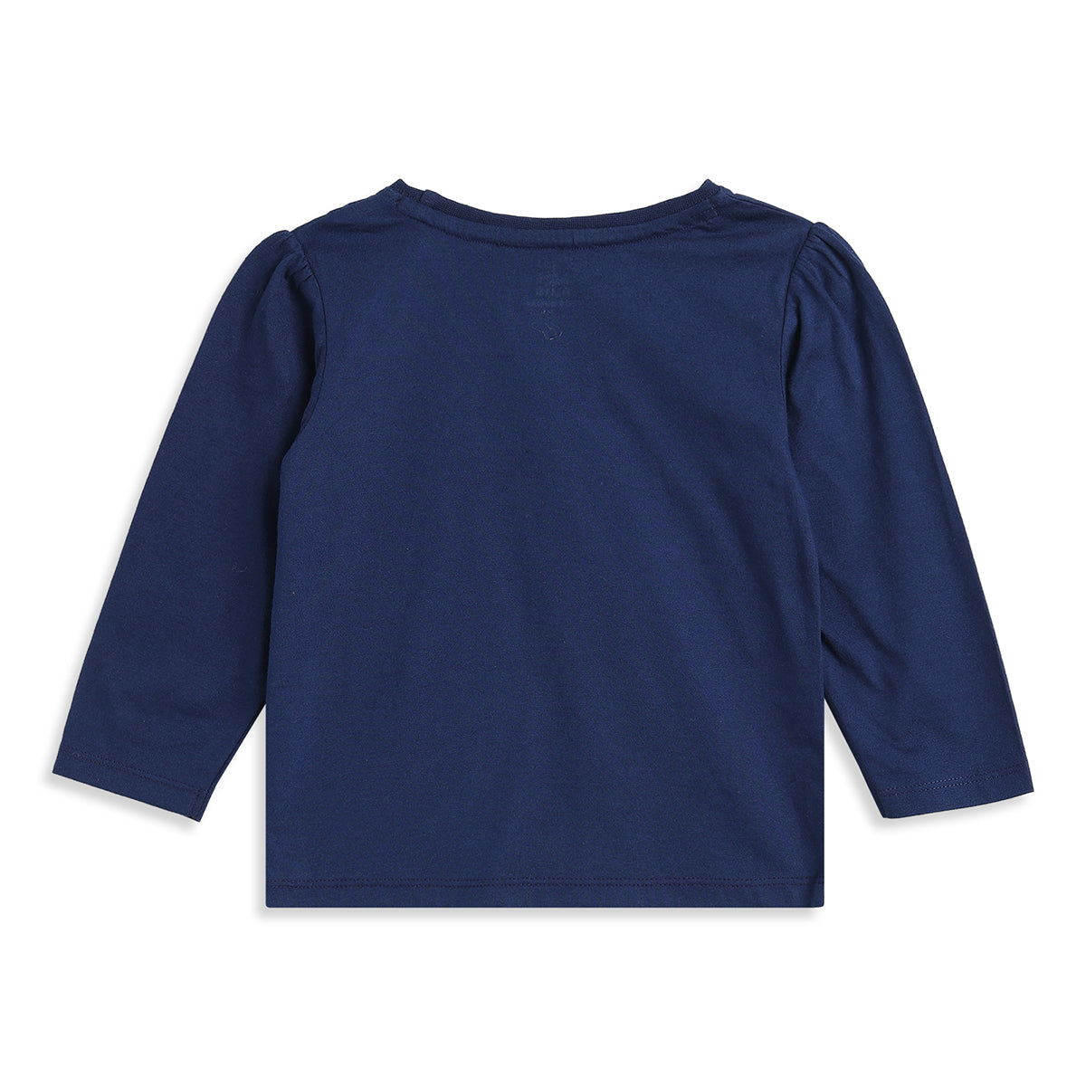 Baby Girls Navy Blue Cotton Graphic T-Shirt Regular Fit Casual Top