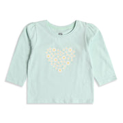 Baby Girls Mint Green Cotton Graphic T-Shirt Regular Fit Casual Top