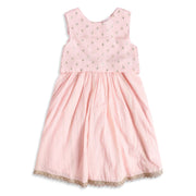 Baby Girls Pink and Gold Woven Lehenga Set Regular Fit Festive Kids Ethnic Wear