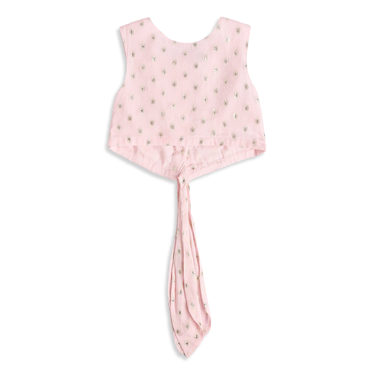 Baby Girls Pink and Gold Woven Lehenga Set Regular Fit Festive Kids Ethnic Wear