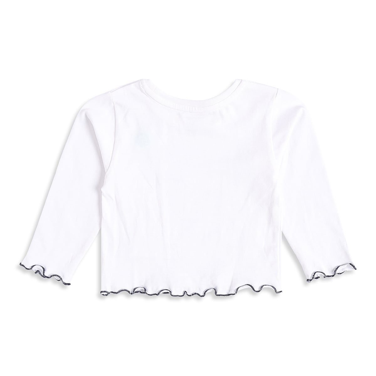 Baby Girls Navy Blue and White Cotton Bunny Embroidered Pinny Set Regular Fit Casual Wear