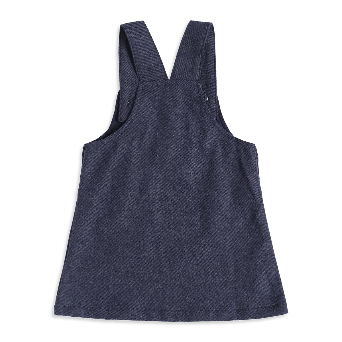 Baby Girls Navy Blue and White Cotton Bunny Embroidered Pinny Set Regular Fit Casual Wear