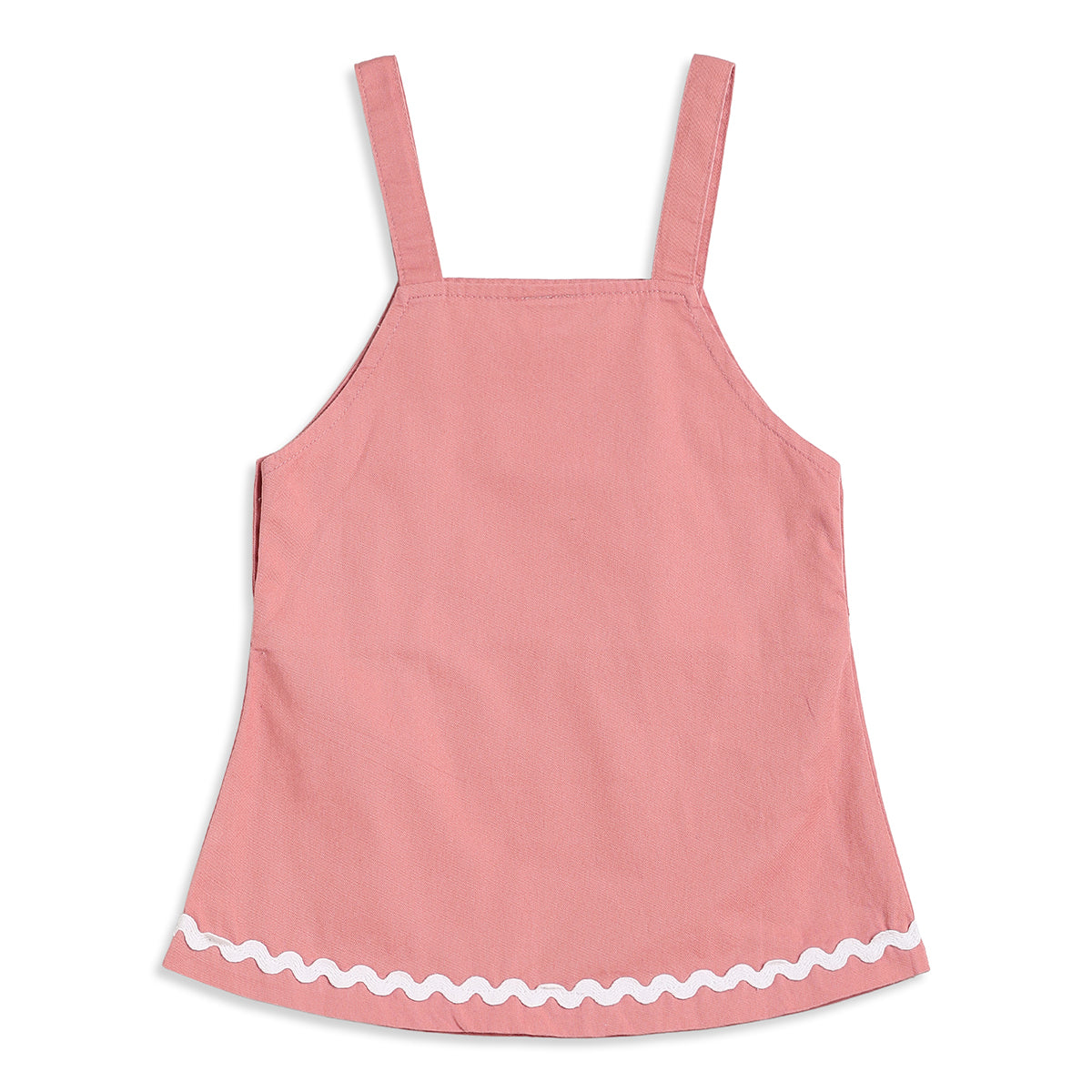 Baby Girls Coral Cotton Pinny Set Regular Fit Casual Wear