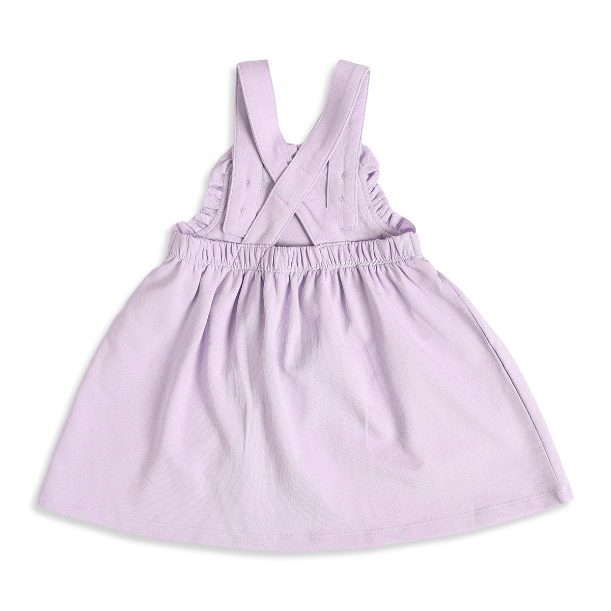 Baby Girls Lavender and Cream Cotton T-Shirt and Pinafore Dress Set Regular Fit Casual Wear